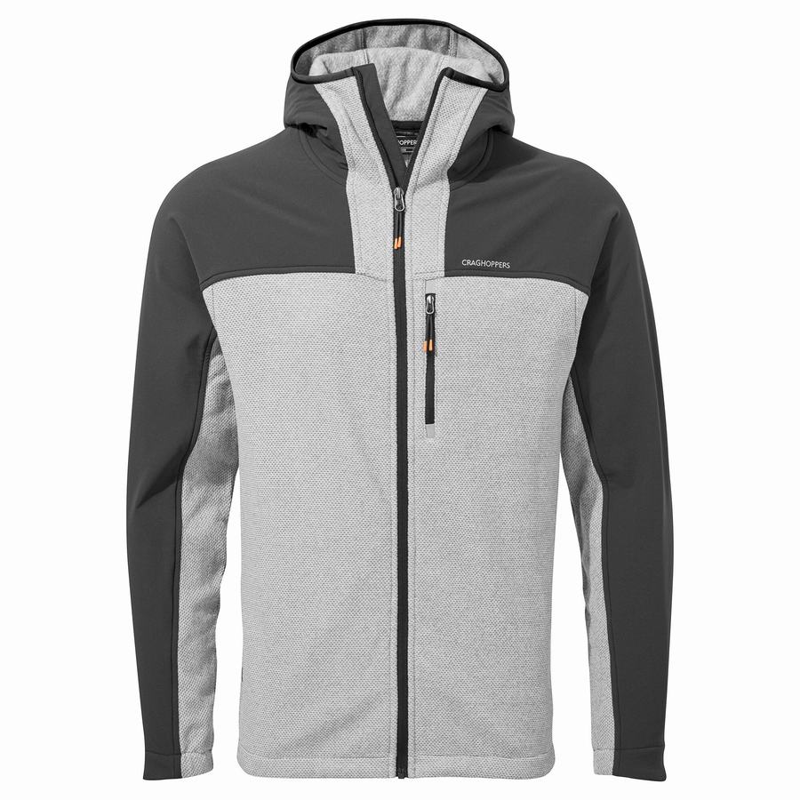 Craghoppers Abrigo Hooded Men's Sweaters Black Grey | IOJ1078DV