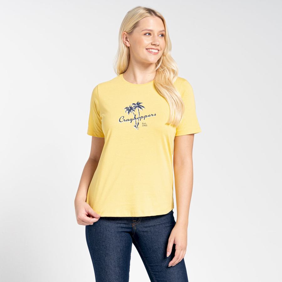 Craghoppers Ally Short Sleeved Women's T-Shirts Yellow | QNI8263OA