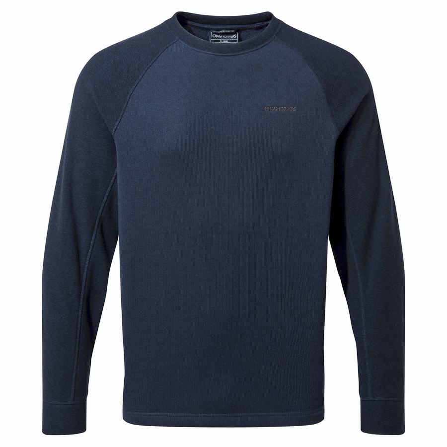 Craghoppers Barker Jumper Men's Sweatshirts Blue Navy | HKC7632DK