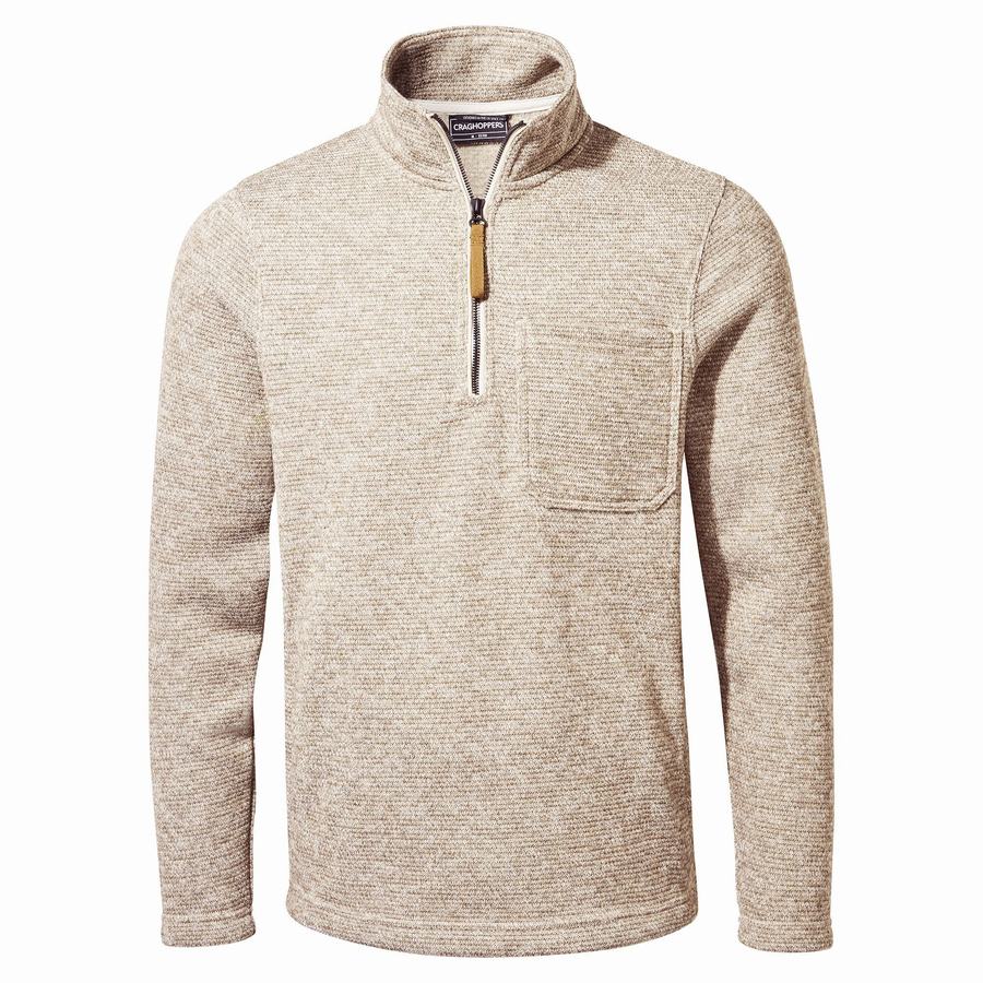 Craghoppers Barona Half Zip Men's Sweaters Beige | ANA2539EX