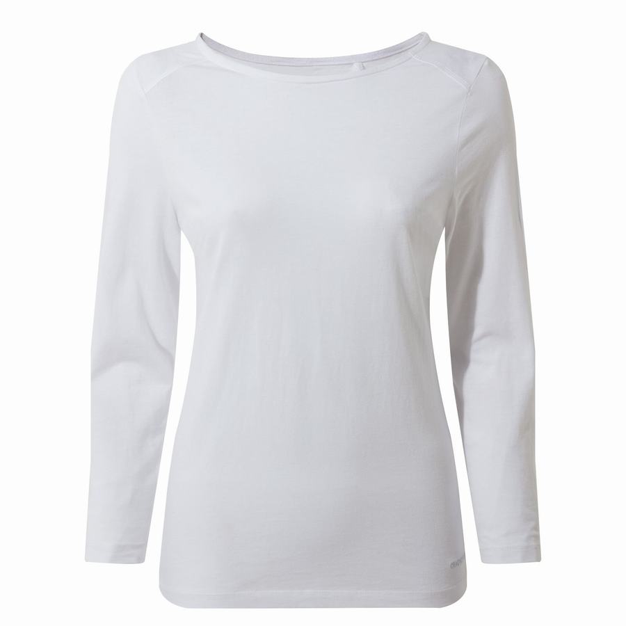 Craghoppers Blanca 3/4 Sleeved Top Women's T-Shirts White | KWU9349YH