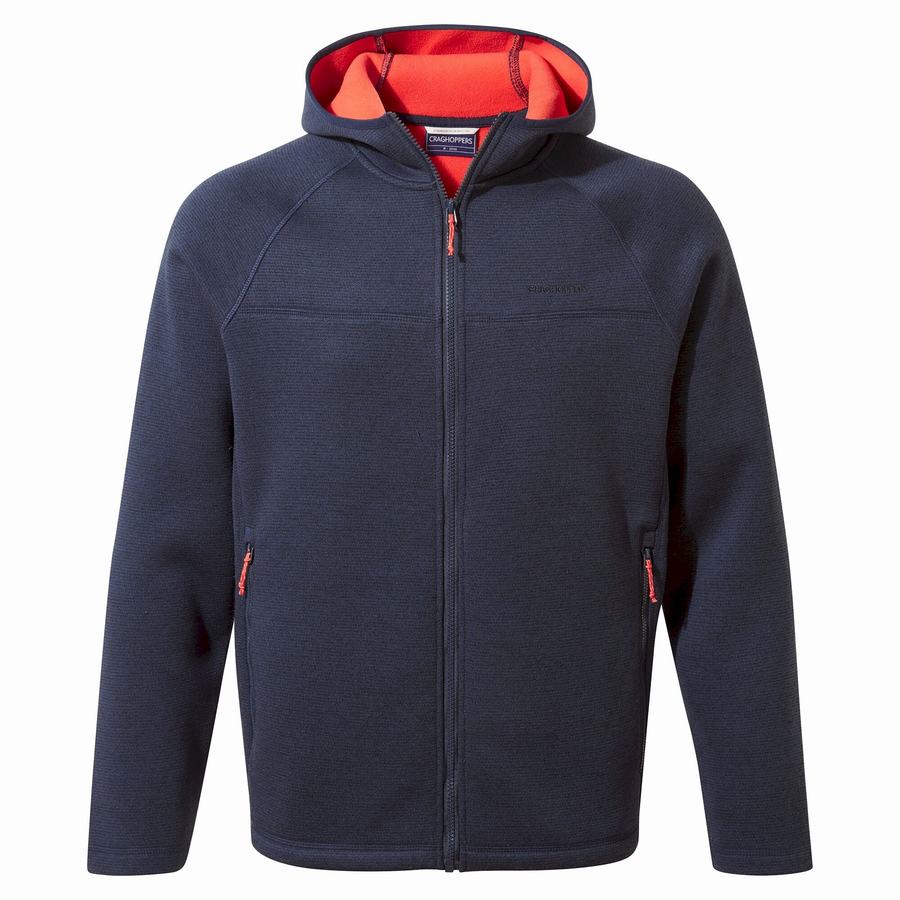 Craghoppers Brayden Hooded Men's Sweaters Blue Navy | XMC5394CL