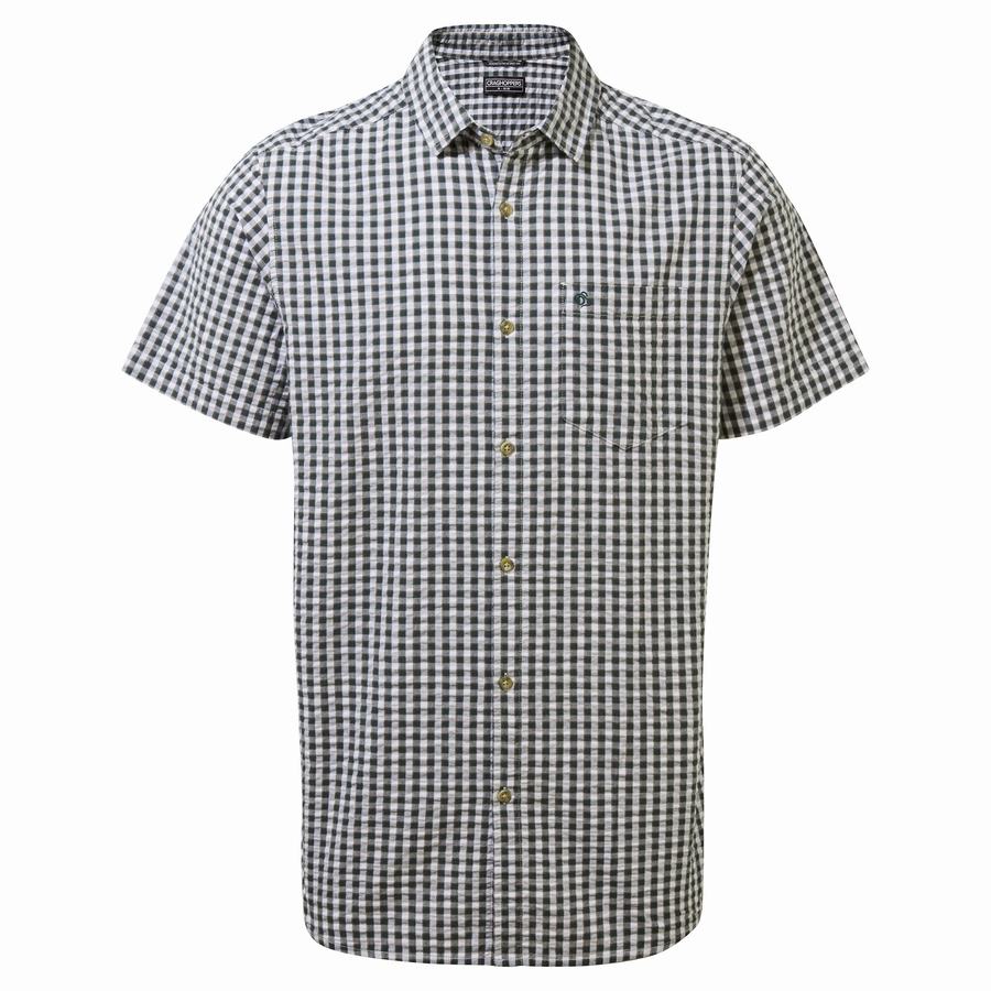 Craghoppers Centro Short Sleeved Men's Shirts Green | GSB4439BG