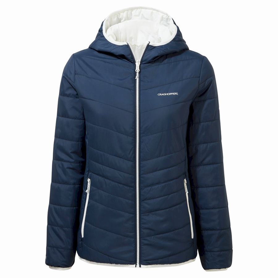 Craghoppers Compresslite VI Hooded Women's Jackets Blue Navy | YSL8661LB