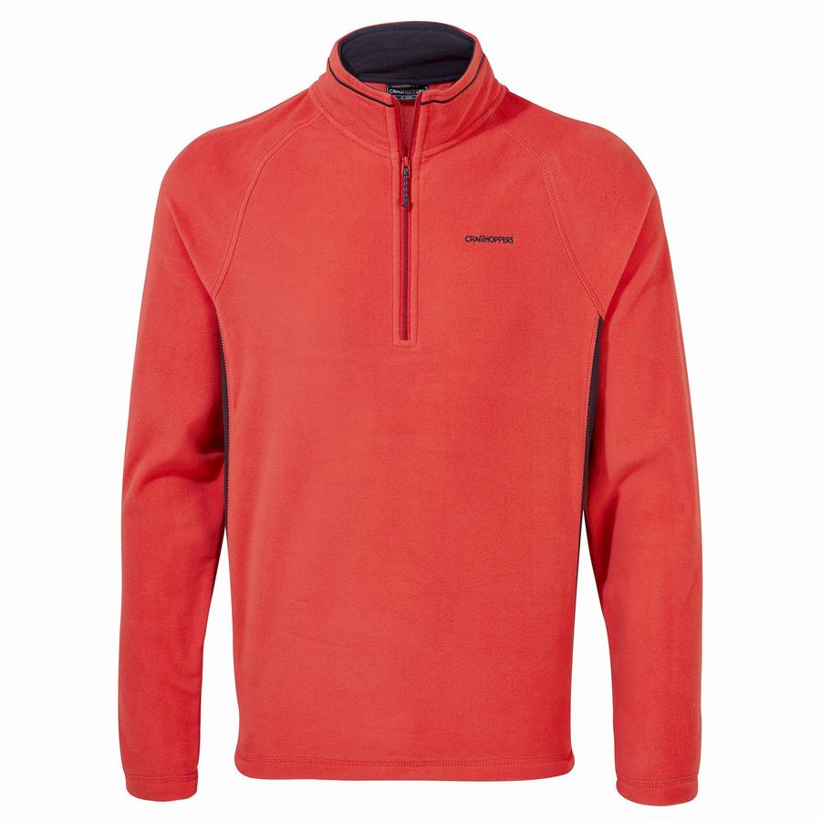 Craghoppers Corey Half Zip Men's Sweaters Orange Red Navy | XXN8474HE