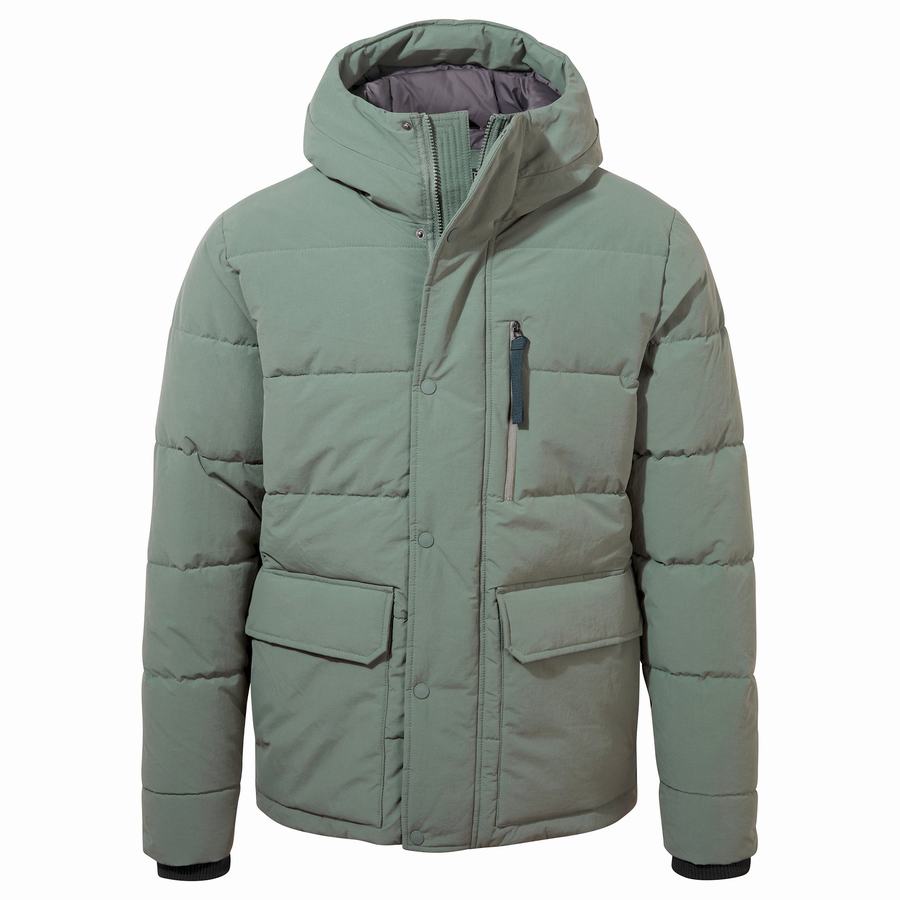 Craghoppers Dunbeath Insulated Hooded Men's Jackets Green | TTE9519RS