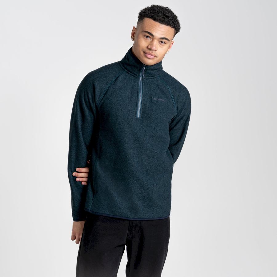 Craghoppers Durrus Half Zip Men's Sweaters Dark Blue | WOO836SC