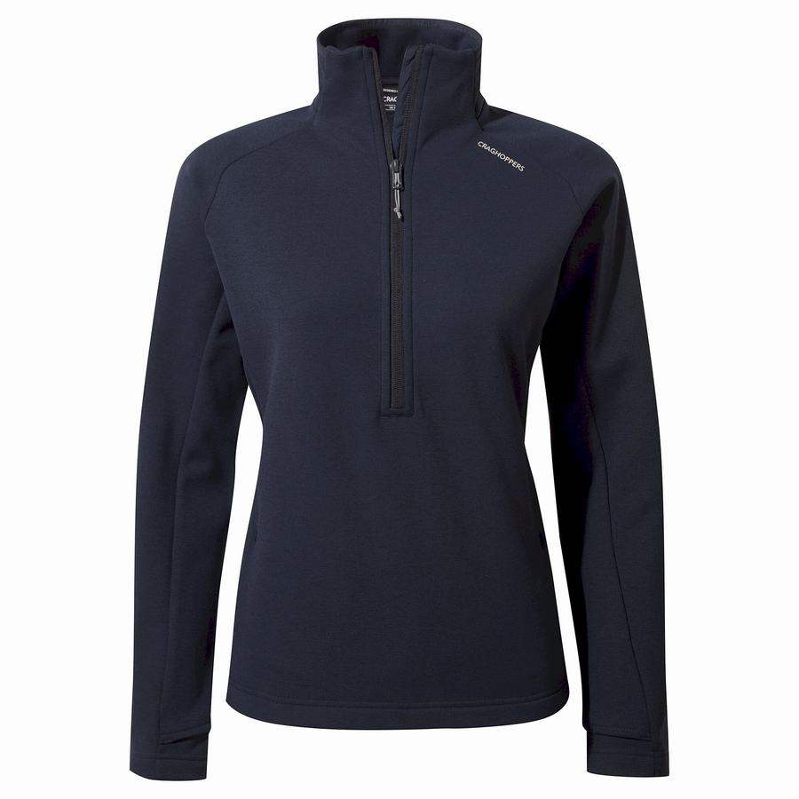 Craghoppers Dynamic Pro Half Zip Women's Sweaters Blue Navy | EEA982VG