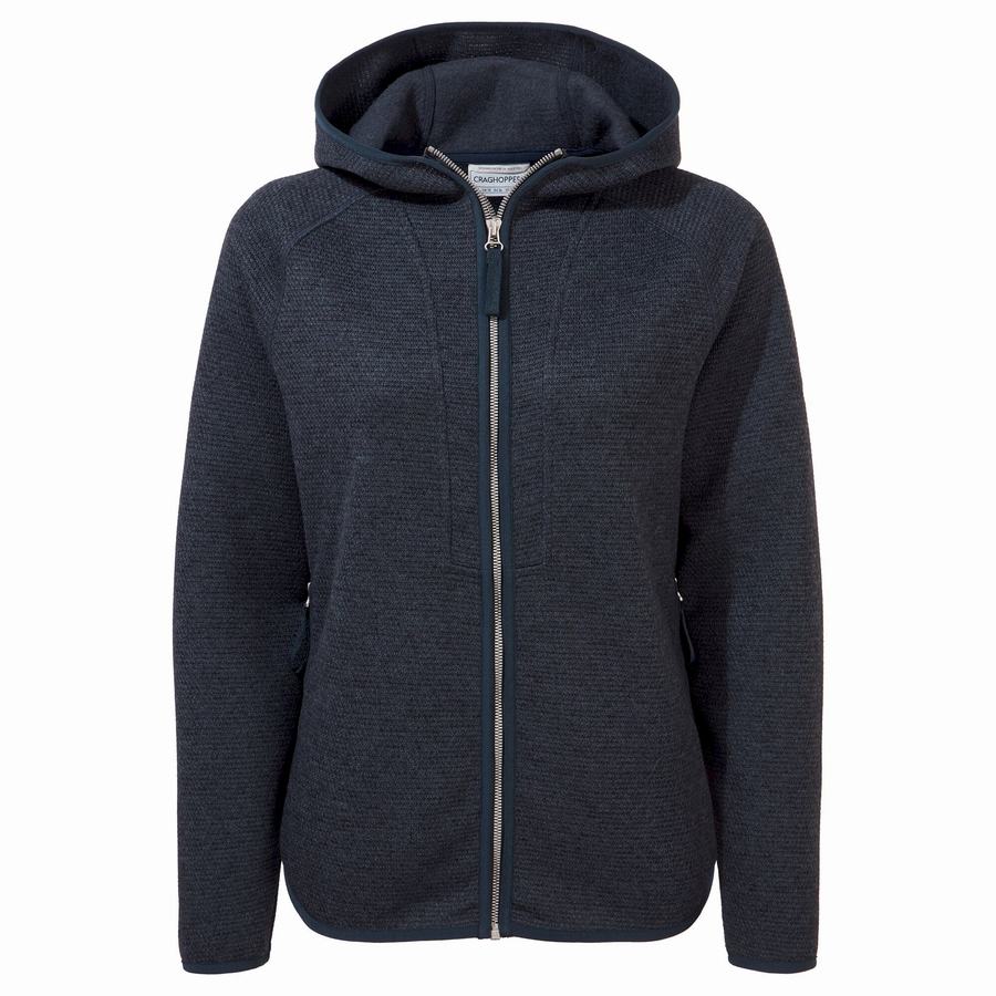 Craghoppers Elena Hooded Women's Sweaters Blue Navy | ZPD2751OU