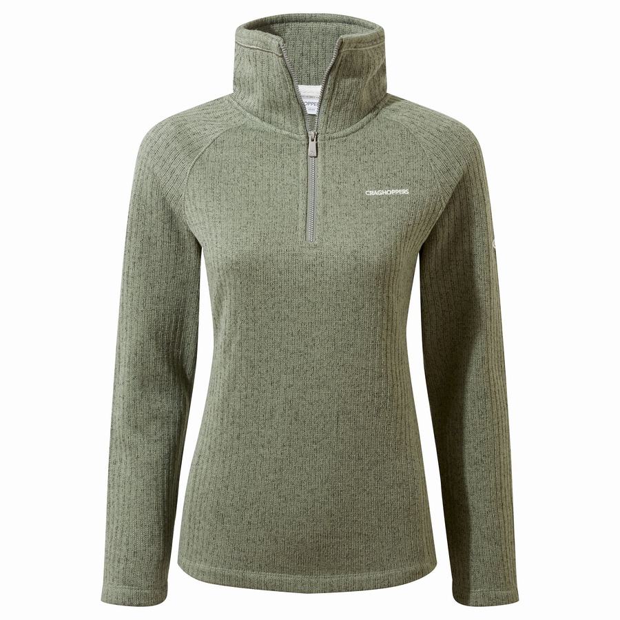 Craghoppers Eveline Half Zip Women's Sweaters Olive | YAX987BK