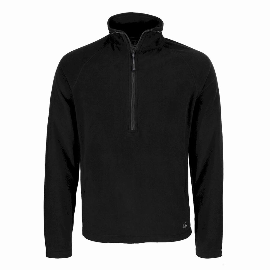 Craghoppers Expert Corey 200 Half Zip Men's Sweaters Black | TTO9865CH