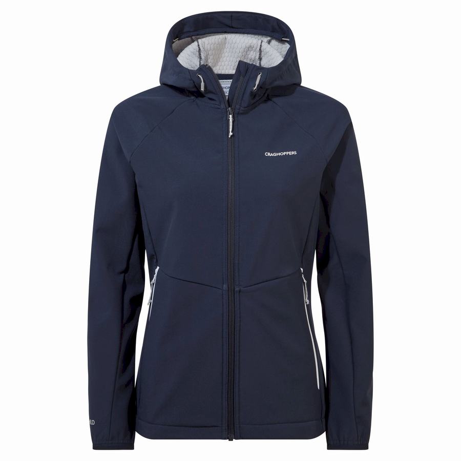 Craghoppers Kalti Weatherproof Hooded Women's Jackets Blue Navy Grey | ZTA3912YE