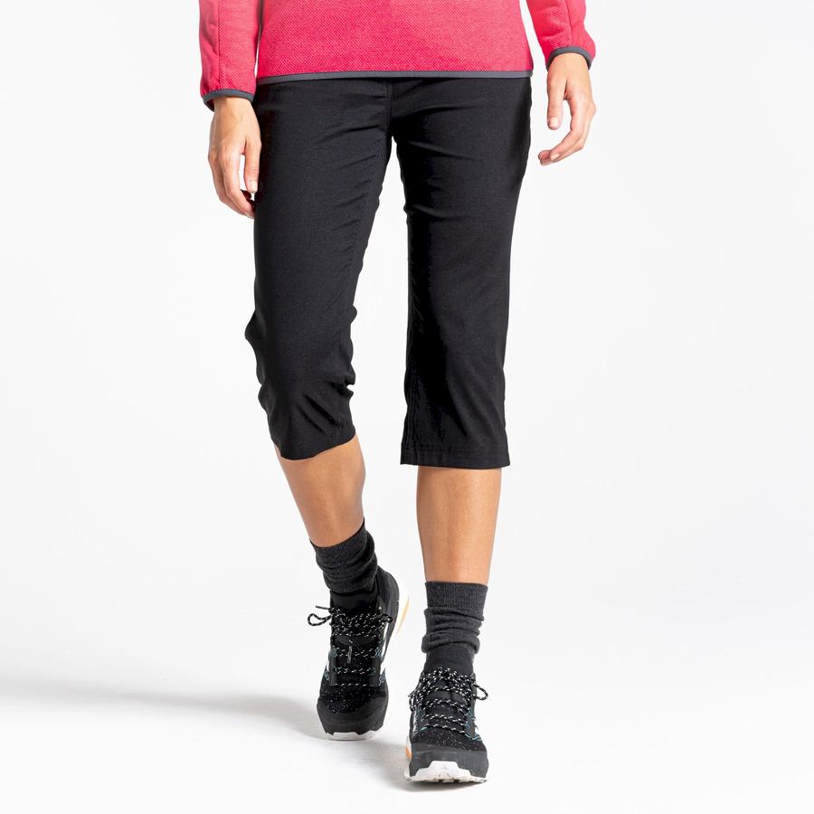 Craghoppers Kiwi Pro II Crop Women's Trousers Black | AMS598QQ