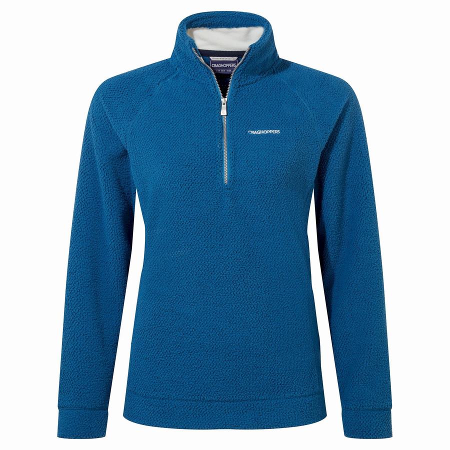 Craghoppers Lilian Half Zip Women's Sweaters Blue | UQK5410UE