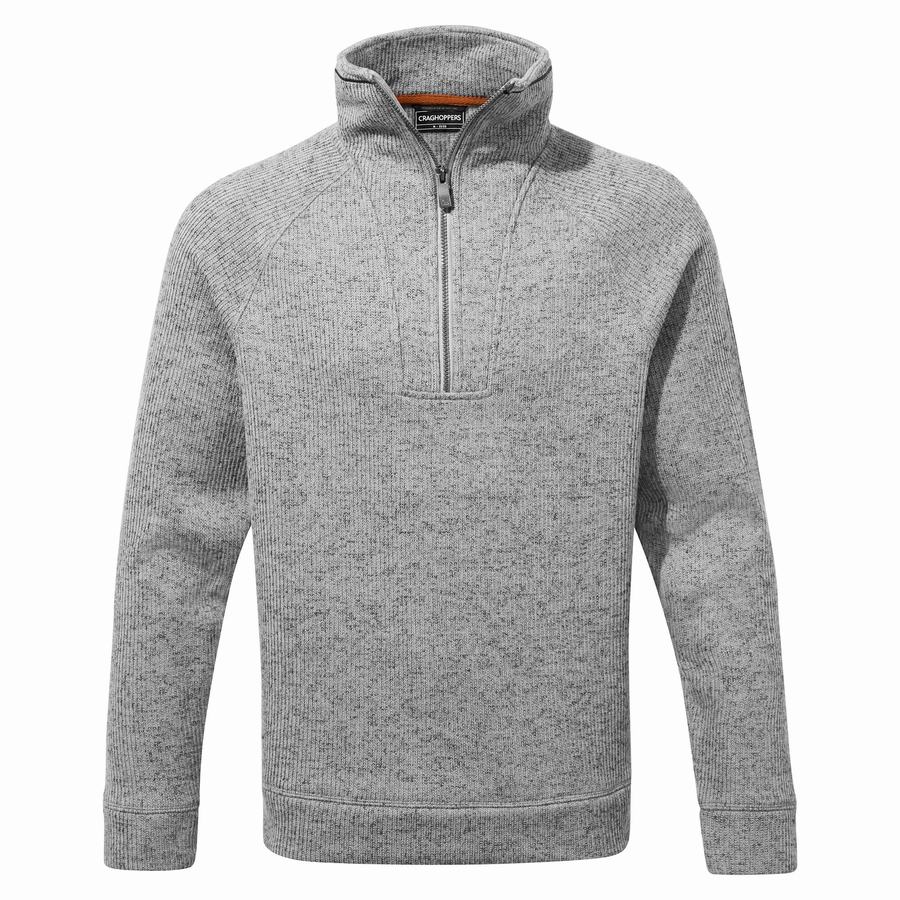 Craghoppers Logan Half Zip Men's Sweaters Grey | PVG8699FA