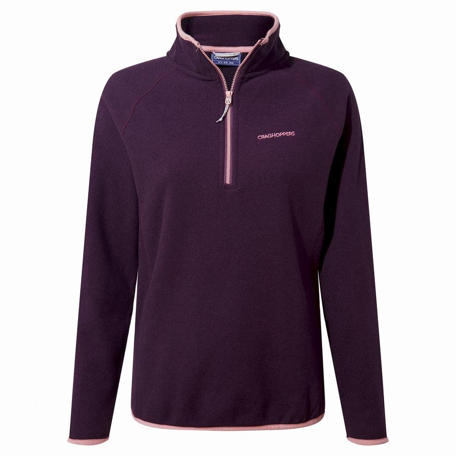 Craghoppers Milia Half Zip Women's Sweaters Deep Purple | KQQ4841EB