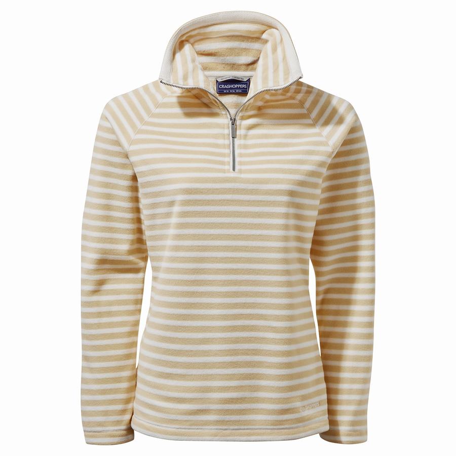 Craghoppers Natalia Half Zip Women's Sweaters Yellow Stripes | BEQ7442SN