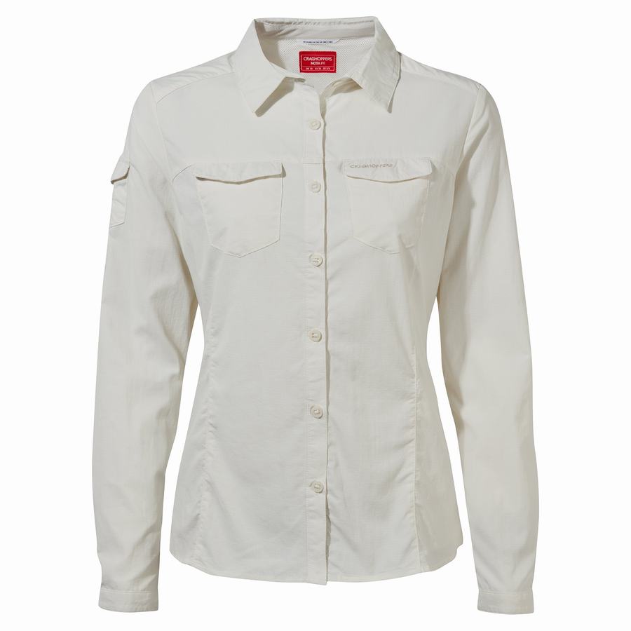 Craghoppers NosiLife Adventure II Long Sleeved Women's Shirts White | SHD240YR