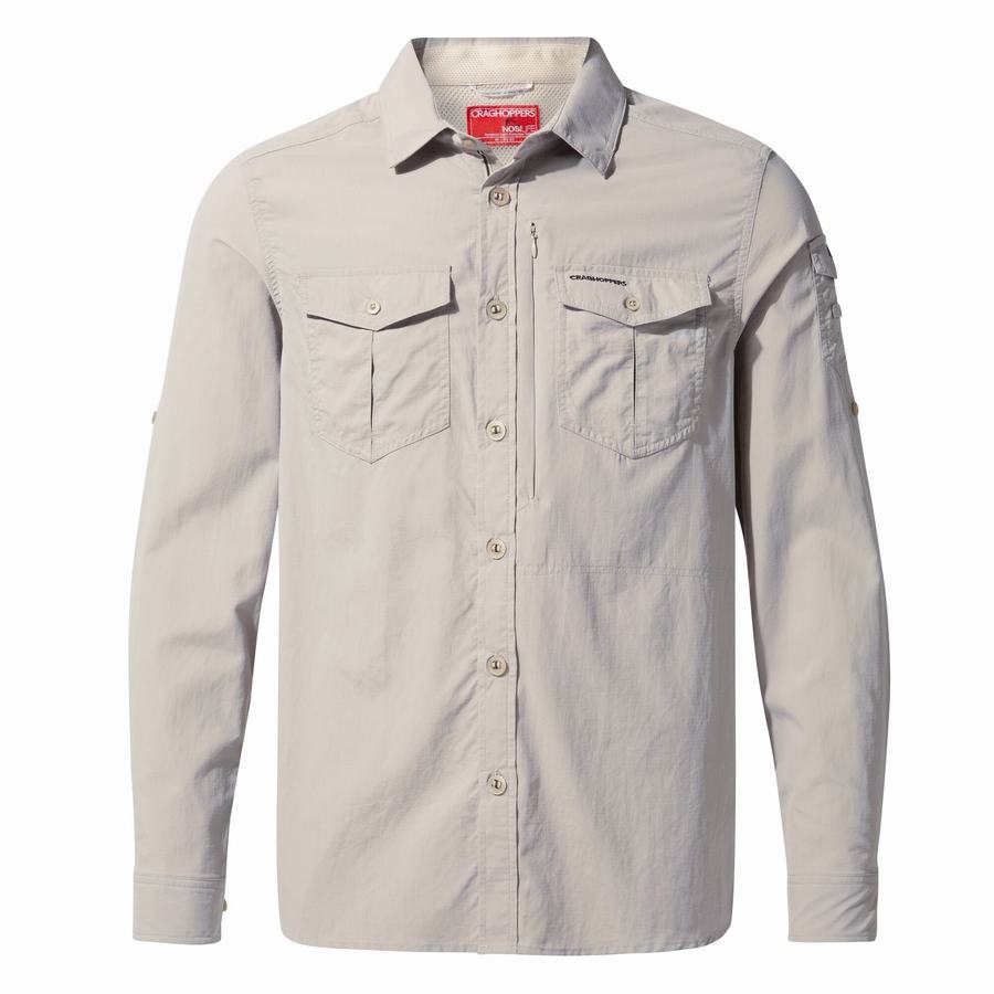 Craghoppers NosiLife Adventure II Long Sleeved Men's Shirts White | SMN883AQ