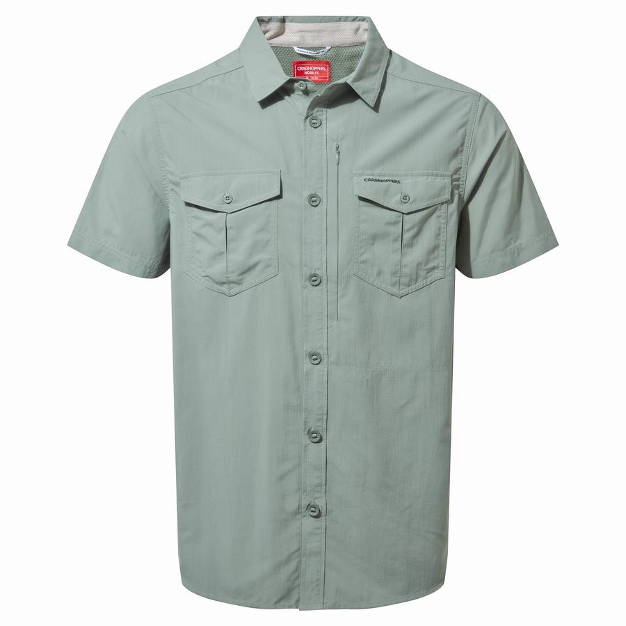 Craghoppers NosiLife Adventure II Short Sleeved Men's Shirts Olive | AJU4778UE