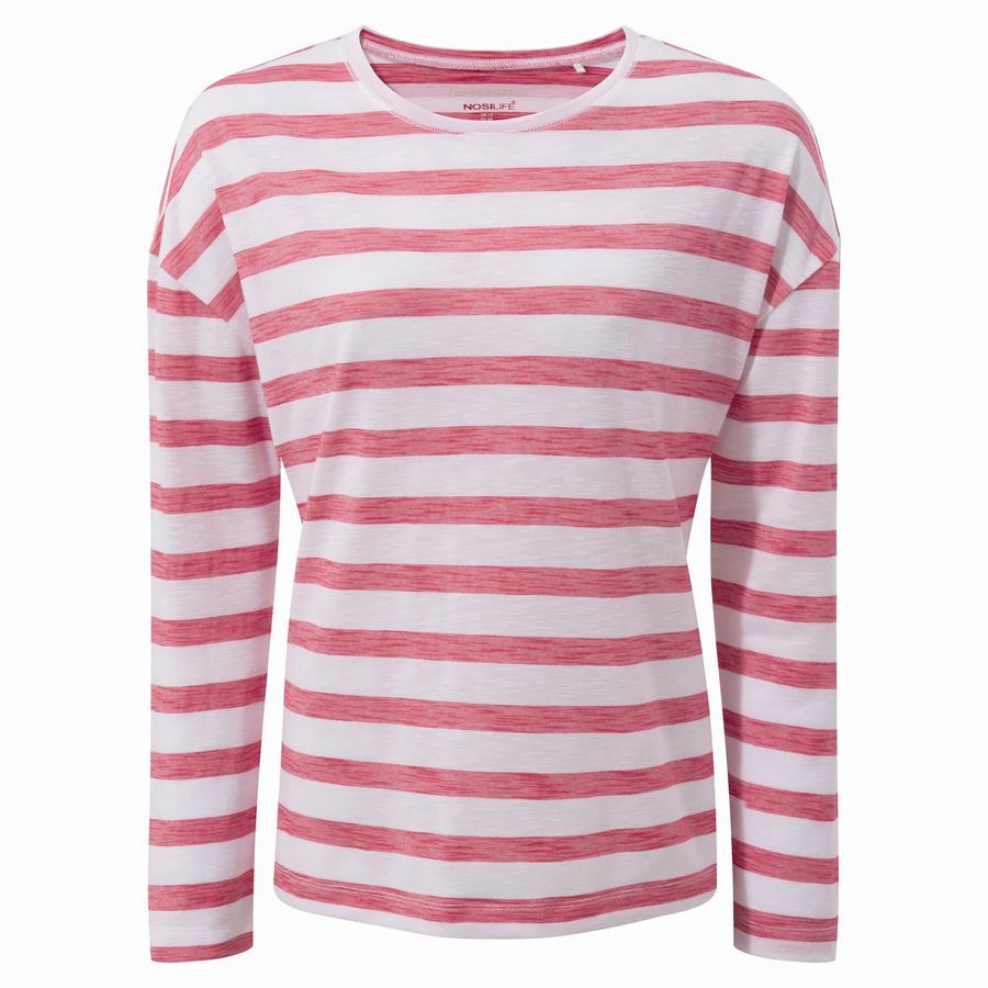 Craghoppers NosiLife Cora Long Sleeved Women's T-Shirts Purple Flower Stripes | SHK8996LT