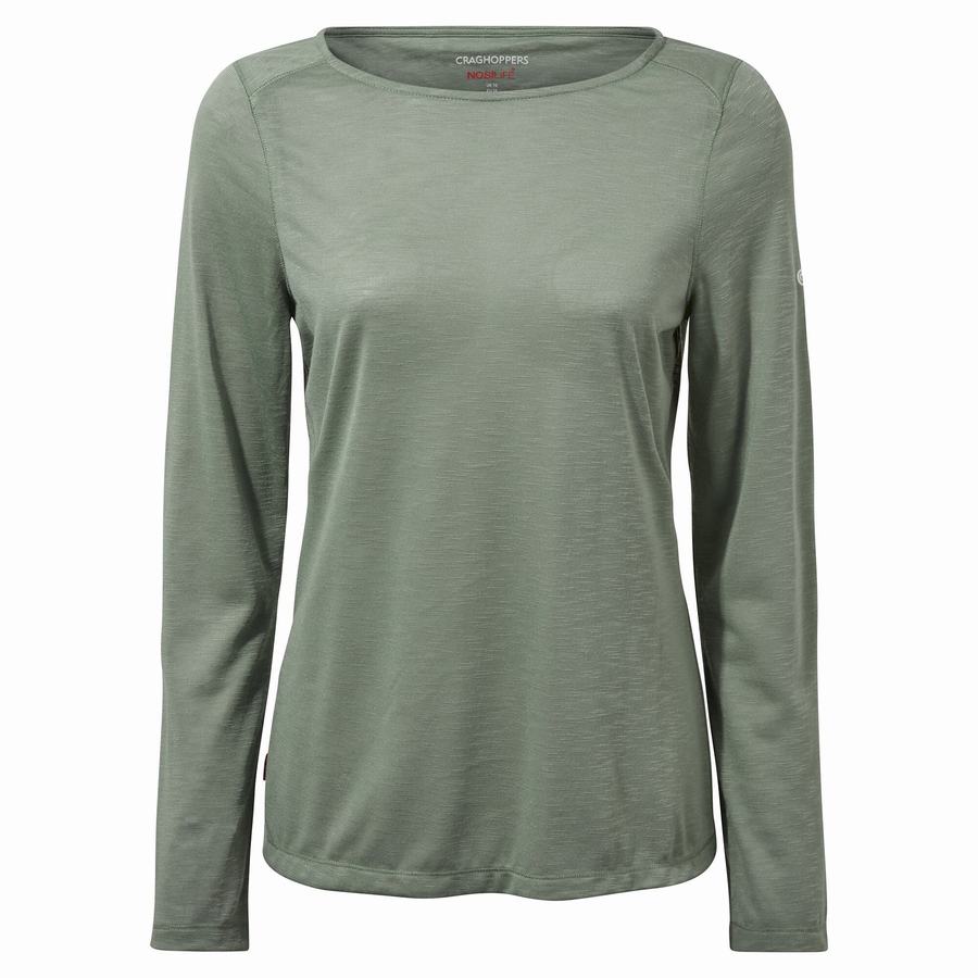 Craghoppers NosiLife Erin Long Sleeved Women's T-Shirts Olive | DPU378EO