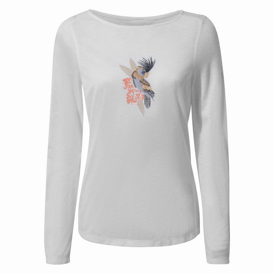 Craghoppers NosiLife Erin Long Sleeved Women's T-Shirts White | EBG3557CH