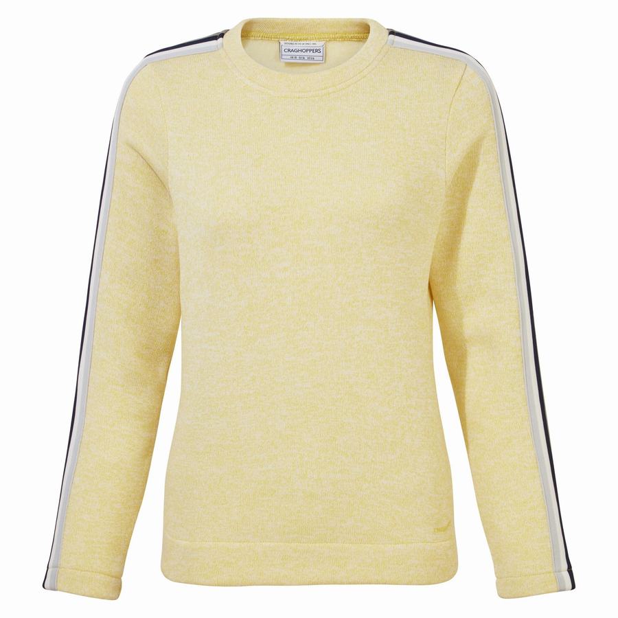 Craghoppers Pinalla Crew Neck Women's Sweatshirts Yellow | CUD228UC