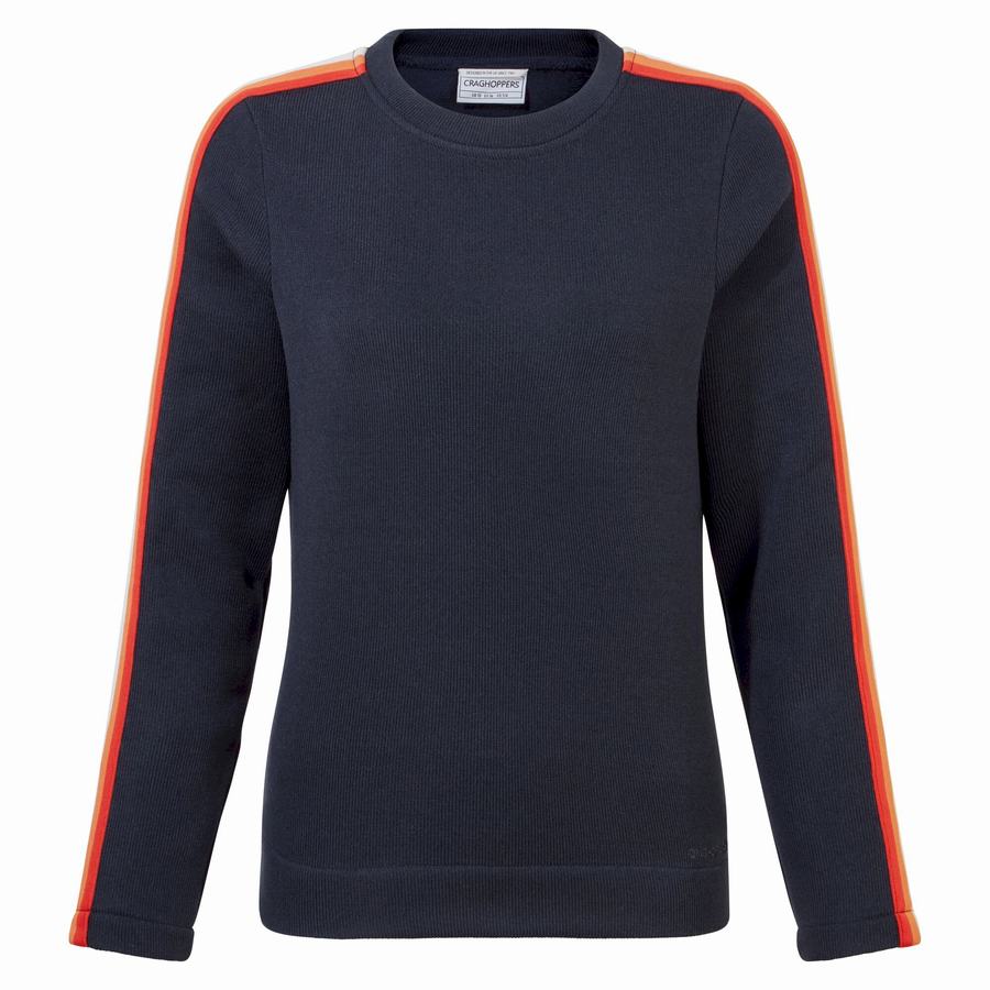 Craghoppers Pinalla Crew Neck Women's Sweatshirts Blue Navy | TOL7176BF