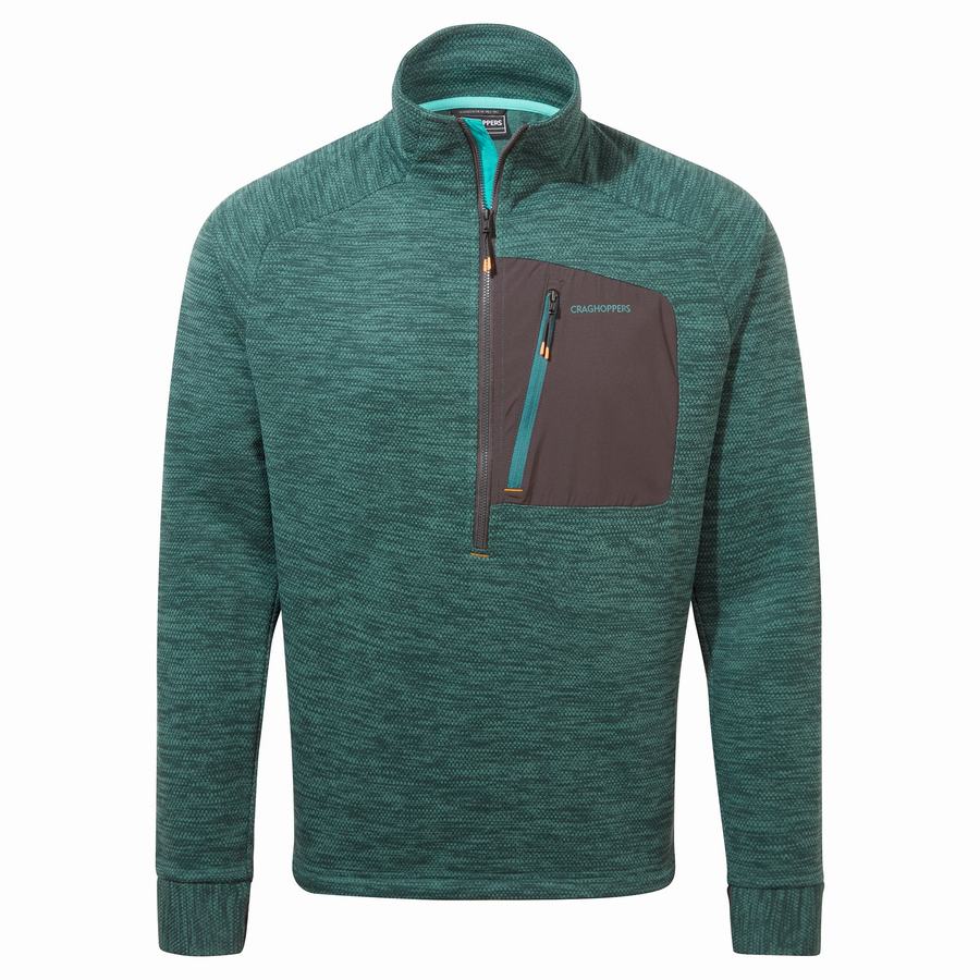 Craghoppers Tarbert Half Zip Men's Sweaters Green | RZP2080BL