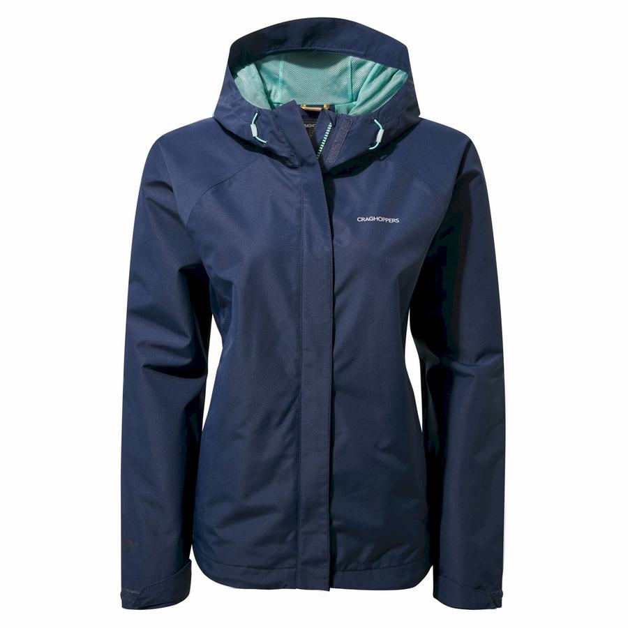 Craghoppers Waterproof Orion Women's Jackets Blue Navy | PEK3191WI