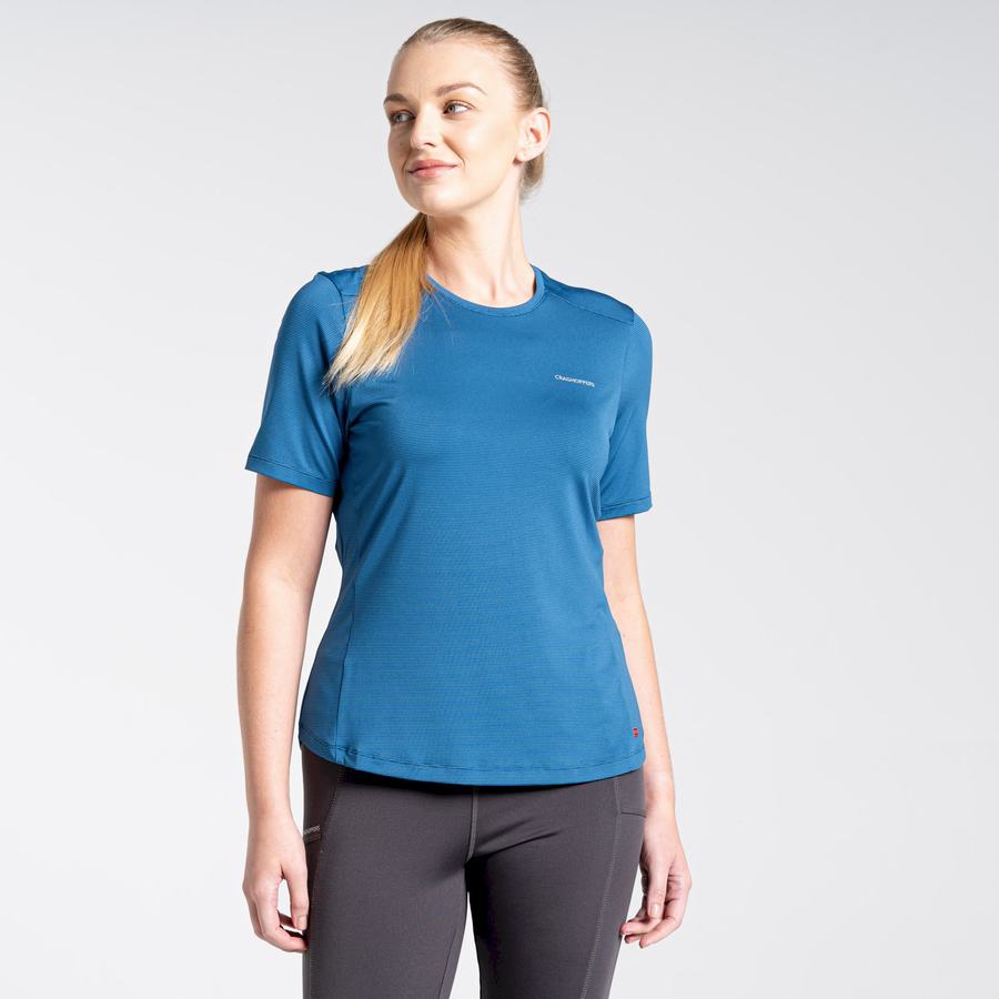 Craghoppers Aliso Short Sleeved Women's T-Shirts Blue | MJF9824YJ