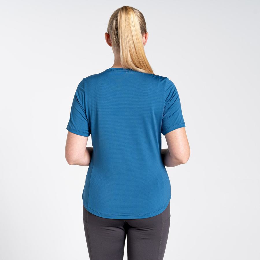 Craghoppers Aliso Short Sleeved Women's T-Shirts Blue | MJF9824YJ