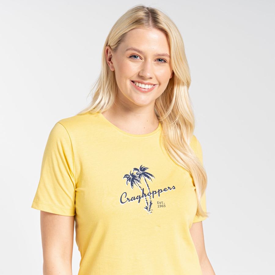 Craghoppers Ally Short Sleeved Women's T-Shirts Yellow | QNI8263OA