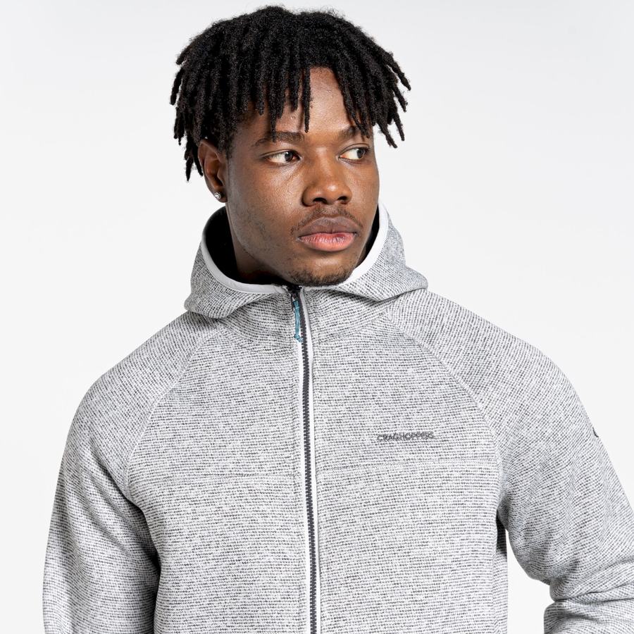 Craghoppers Brayden Hooded Men's Sweaters Silver | KKE6848JK