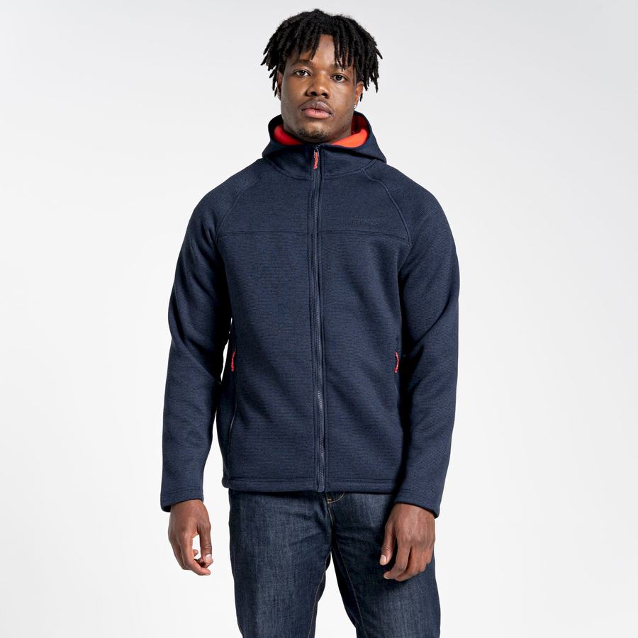 Craghoppers Brayden Hooded Men's Sweaters Blue Navy | XMC5394CL