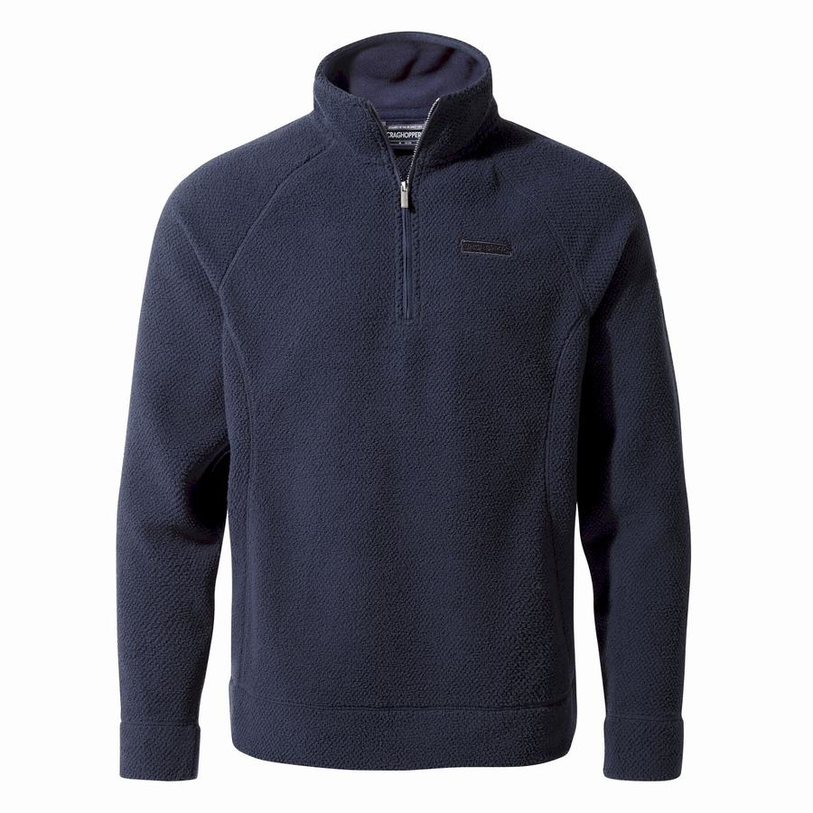 Craghoppers Cason Half-Zip Men\'s Sweaters Blue Navy | MNF2411AA