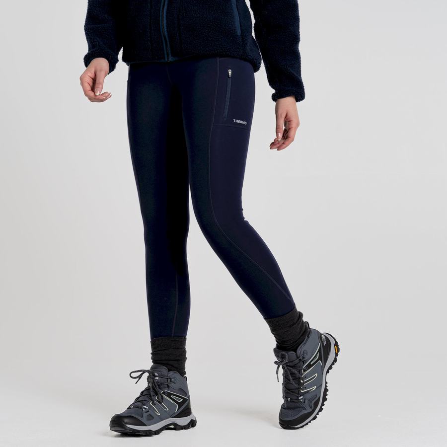 Craghoppers Compression Thermal Women's Leggings Blue Navy | NQJ6270QF