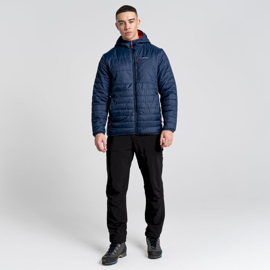 Craghoppers Compresslite VI Hooded Men's Jackets Blue Navy Red | YQC3617LF