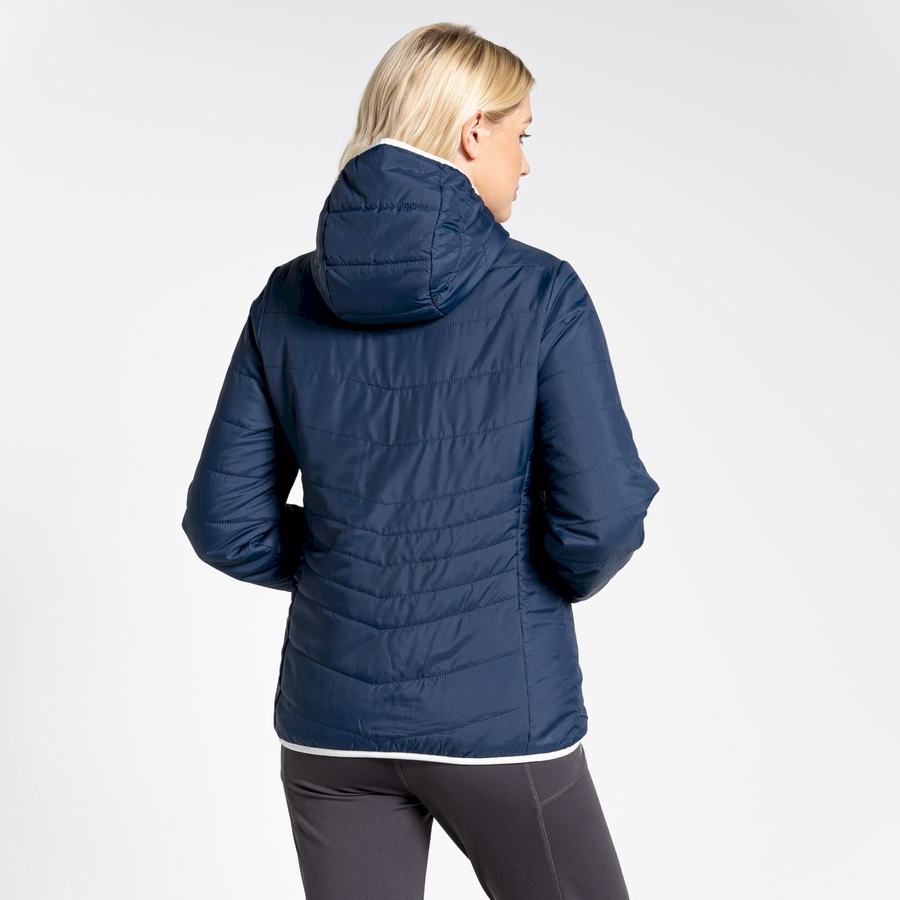 Craghoppers Compresslite VI Hooded Women's Jackets Blue Navy | YSL8661LB