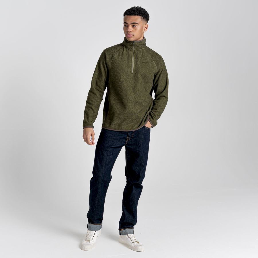 Craghoppers Durrus Half Zip Men's Sweaters Olive Green | FFQ7711BB