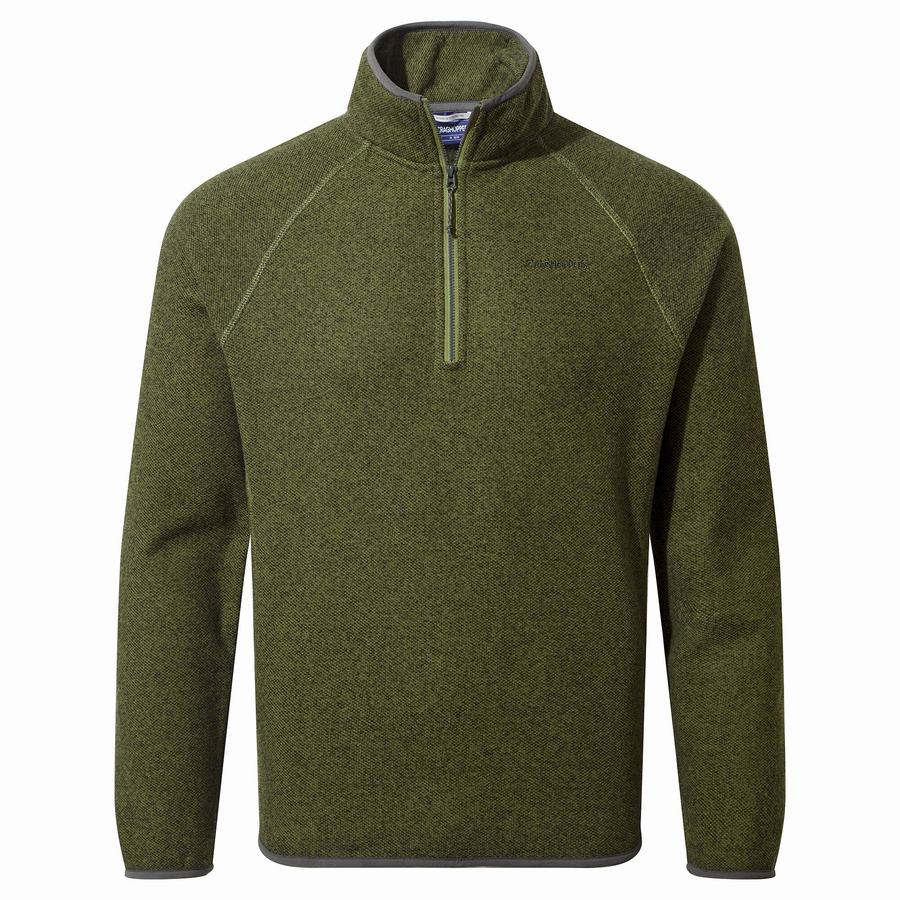 Craghoppers Durrus Half Zip Men's Sweaters Olive Green | FFQ7711BB