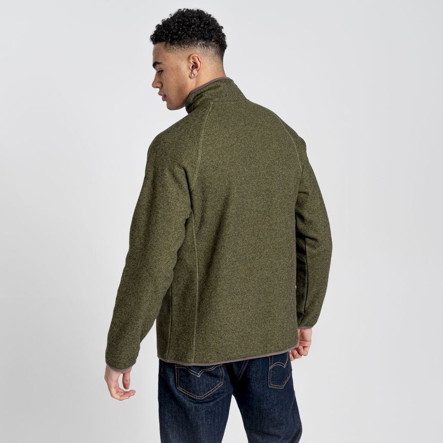 Craghoppers Durrus Half Zip Men's Sweaters Olive Green | FFQ7711BB