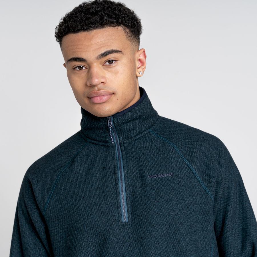 Craghoppers Durrus Half Zip Men's Sweaters Dark Blue | WOO836SC