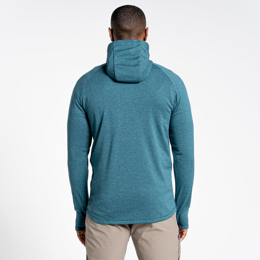 Craghoppers Dynamic Hooded Half Zip Top Men's T-Shirts Green | LWH9868UJ