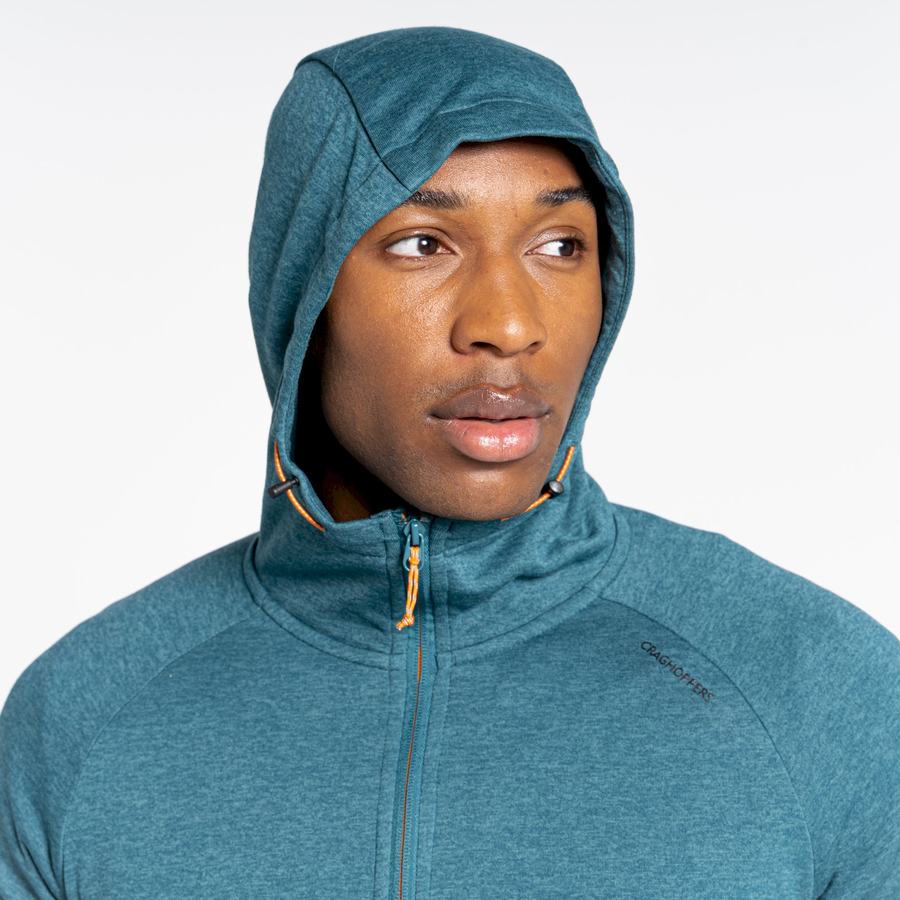 Craghoppers Dynamic Hooded Half Zip Top Men's T-Shirts Green | LWH9868UJ