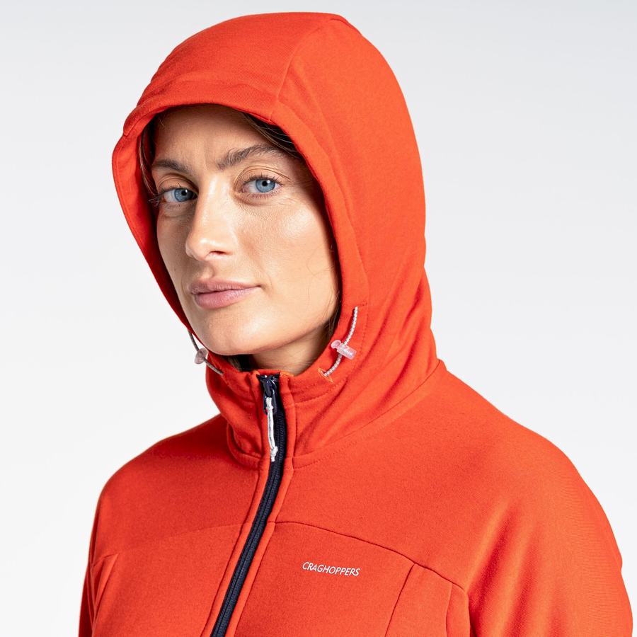 Craghoppers Dynamic Hooded Half Zip Top Women's T-Shirts Orange | OZM3194XV