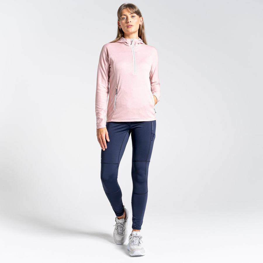 Craghoppers Dynamic Hooded Half Zip Top Women's T-Shirts Pink | QGR8385SU