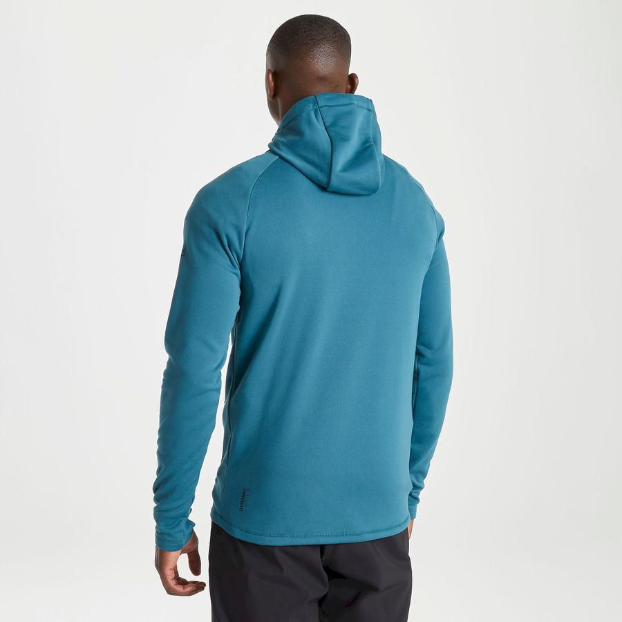 Craghoppers Dynamic Hooded Half Zip Winter Men's Sweaters Blue | TGL2891NT