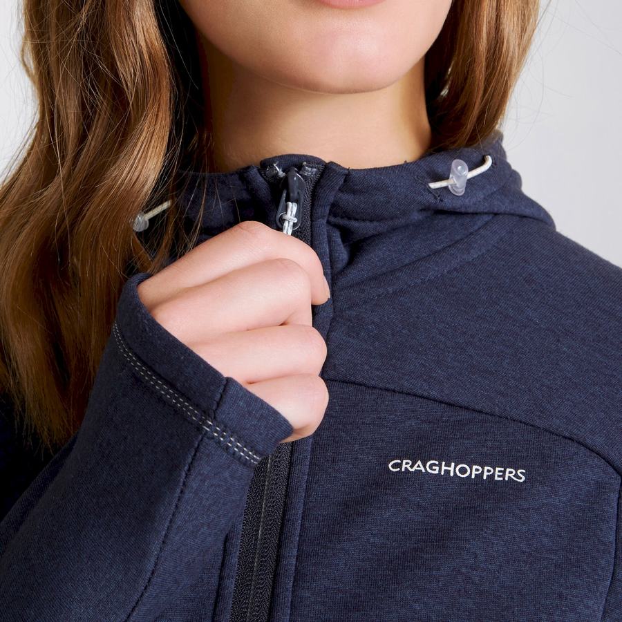 Craghoppers Dynamic Hooded Half Zip Women's T-Shirts Blue Navy | FXG6114OB